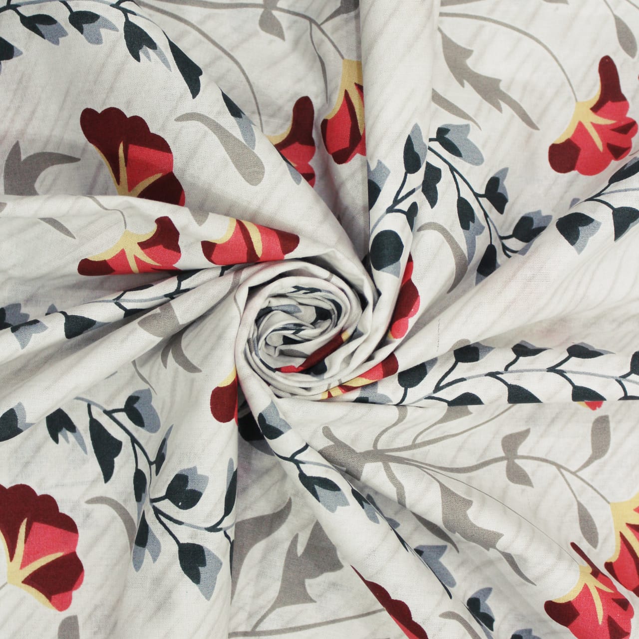 Printed Floral Cotton 250 TC Fitted Bedsheet 