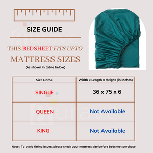 Soft Cotton Plain 210 TC Single Fitted Bedsheet In Bottle Green At Best Prices