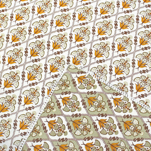 IRIS Designer Border Cotton Reversible Dohar, Mustard