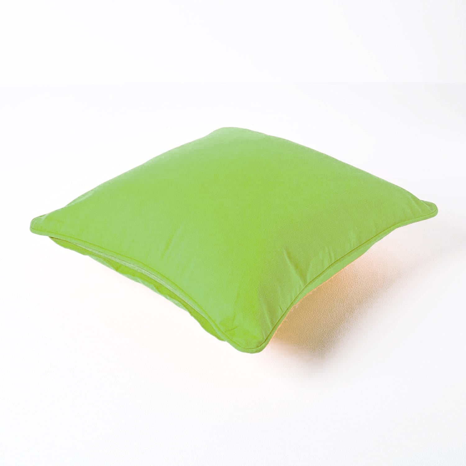 Plain Cotton Decorative Cushion Cover 1 Pc in Flourescent Green online at best prices