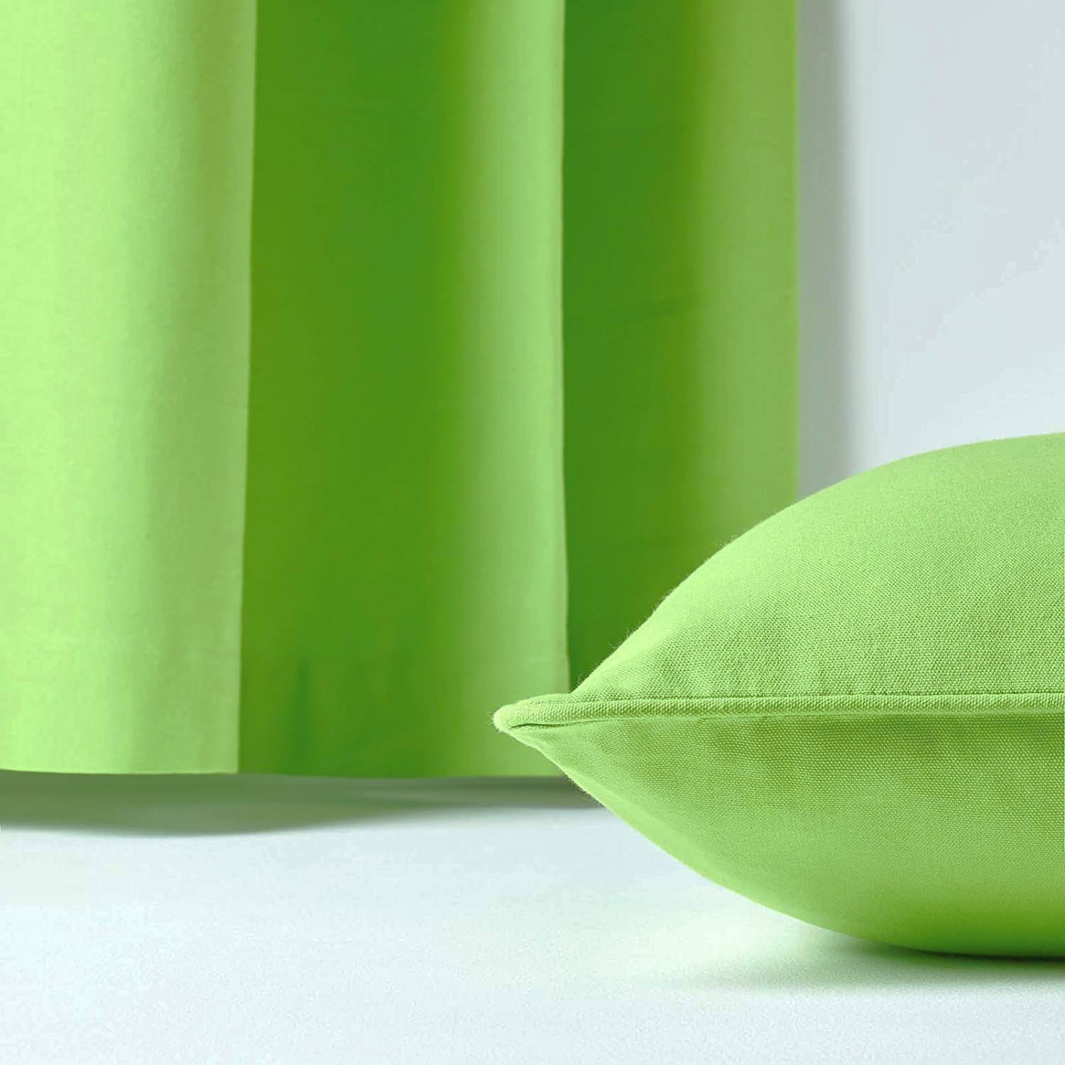 Plain Cotton Decorative Cushion Cover 1 Pc in Flourescent Green online at best prices