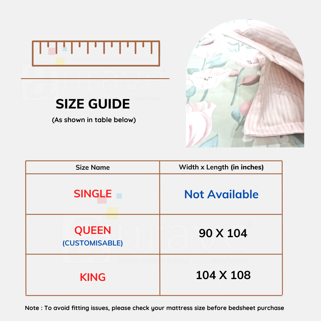 Geometrical Cotton Flat Bedsheet(300 TC) -Multicolor online in India