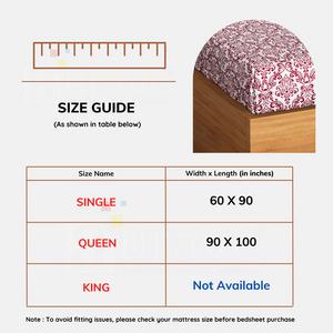 Soft Printed 144 TC Cotton Floral Fitted Bedsheet online In India