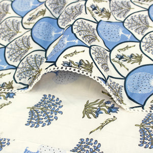 IRIS Designer Border Cotton Reversible Dohar, Blue