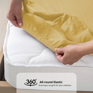 Plain Cotton Satin 400 TC Bedsheet  All round Elastic