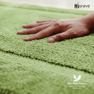 AURAVE Luxury Reversible Cotton Bathmat, Green