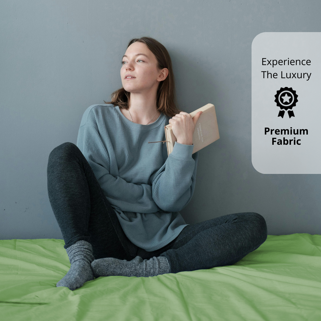 Plain Cotton Satin 400 TC Fitted Bedsheet - Green