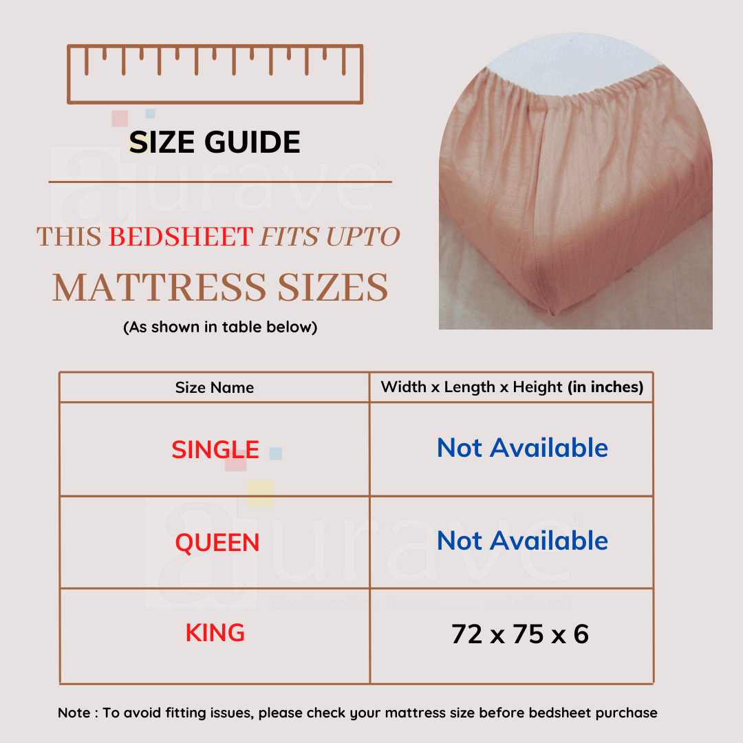 Soft Mercerized Cotton Texture Weave Cotton Fitted Bedsheet In Glod