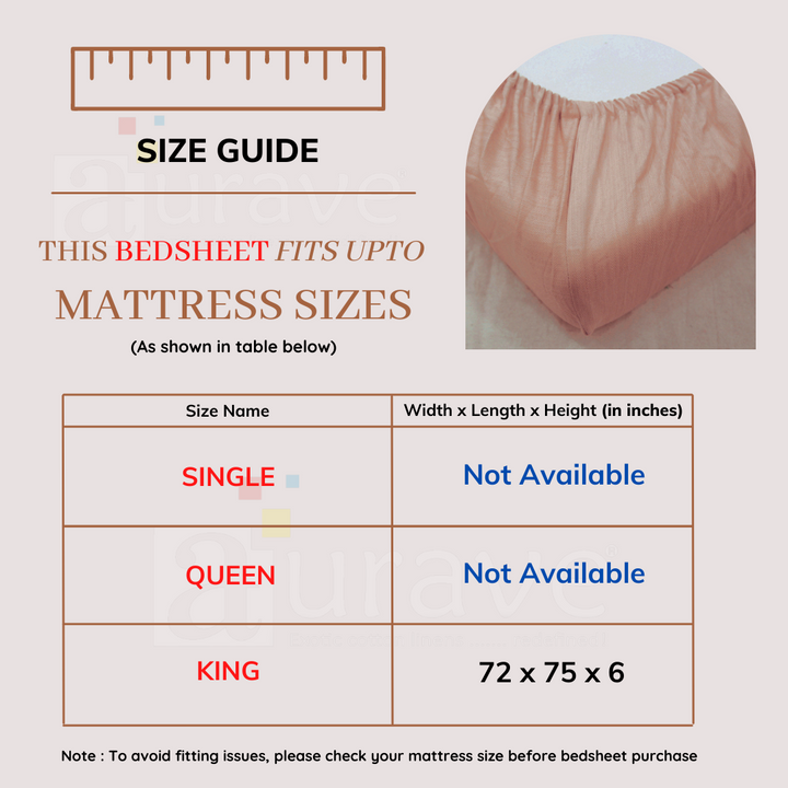 Soft Mercerized Cotton Texture Weave Cotton Fitted Bedsheet In Glod