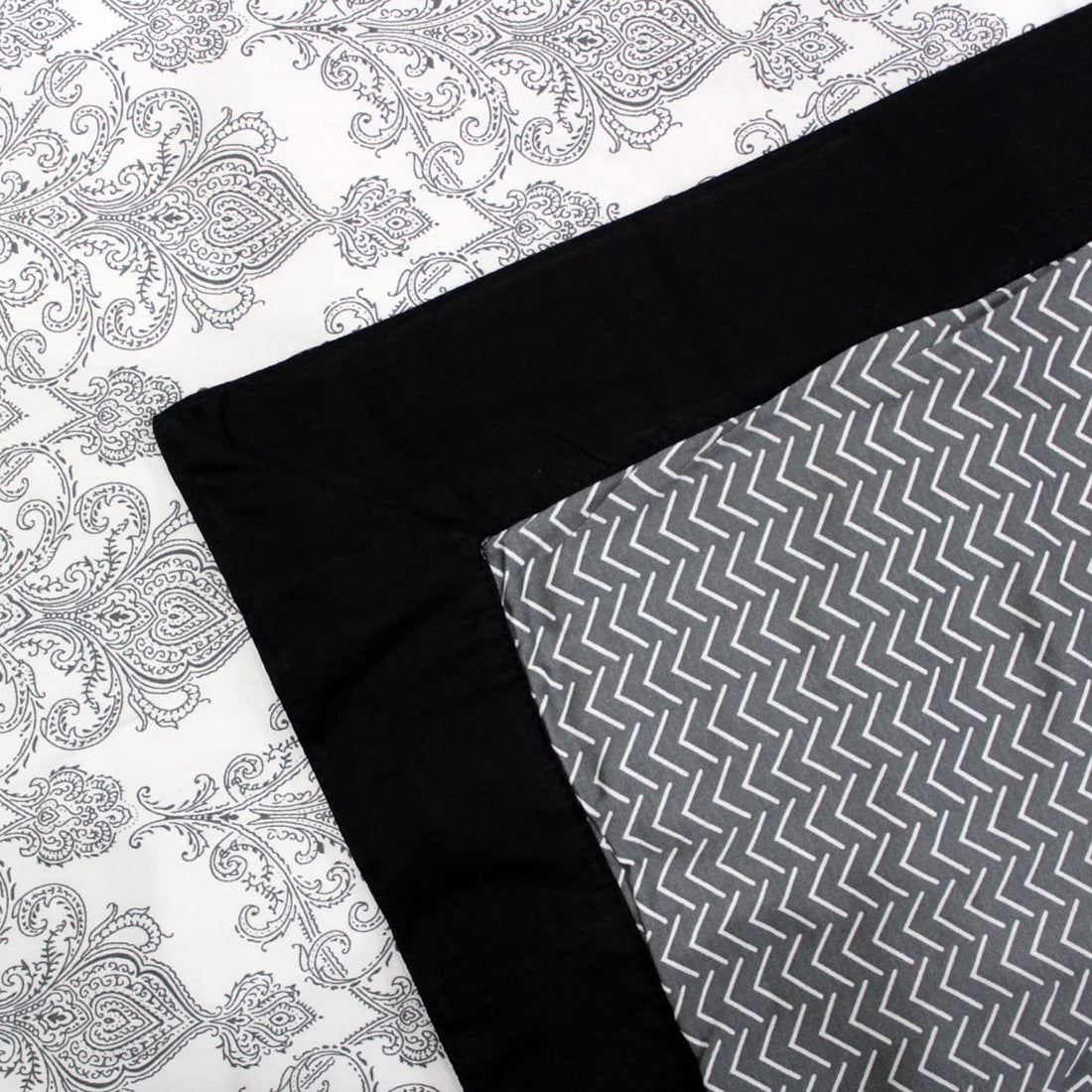 Elipsis Paisley 300 TC Cotton Satin Dohar/Comforter, Grey