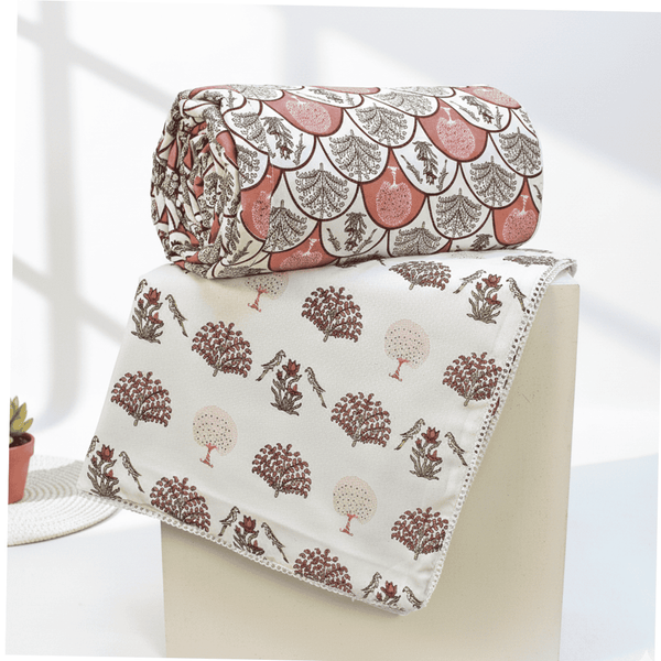 IRIS Designer Border Cotton Reversible Dohar, Magenat