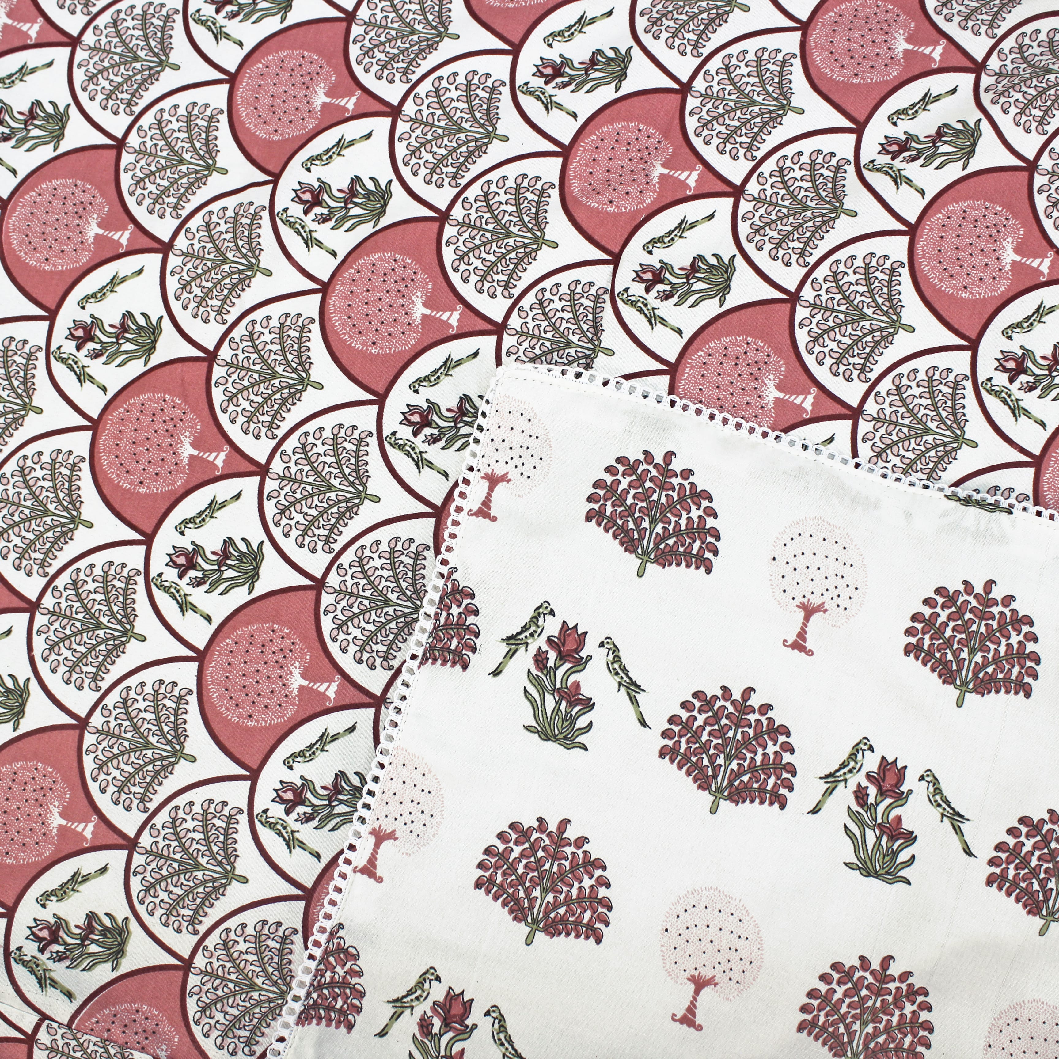 IRIS Designer Border Cotton Reversible Dohar, Magenat
