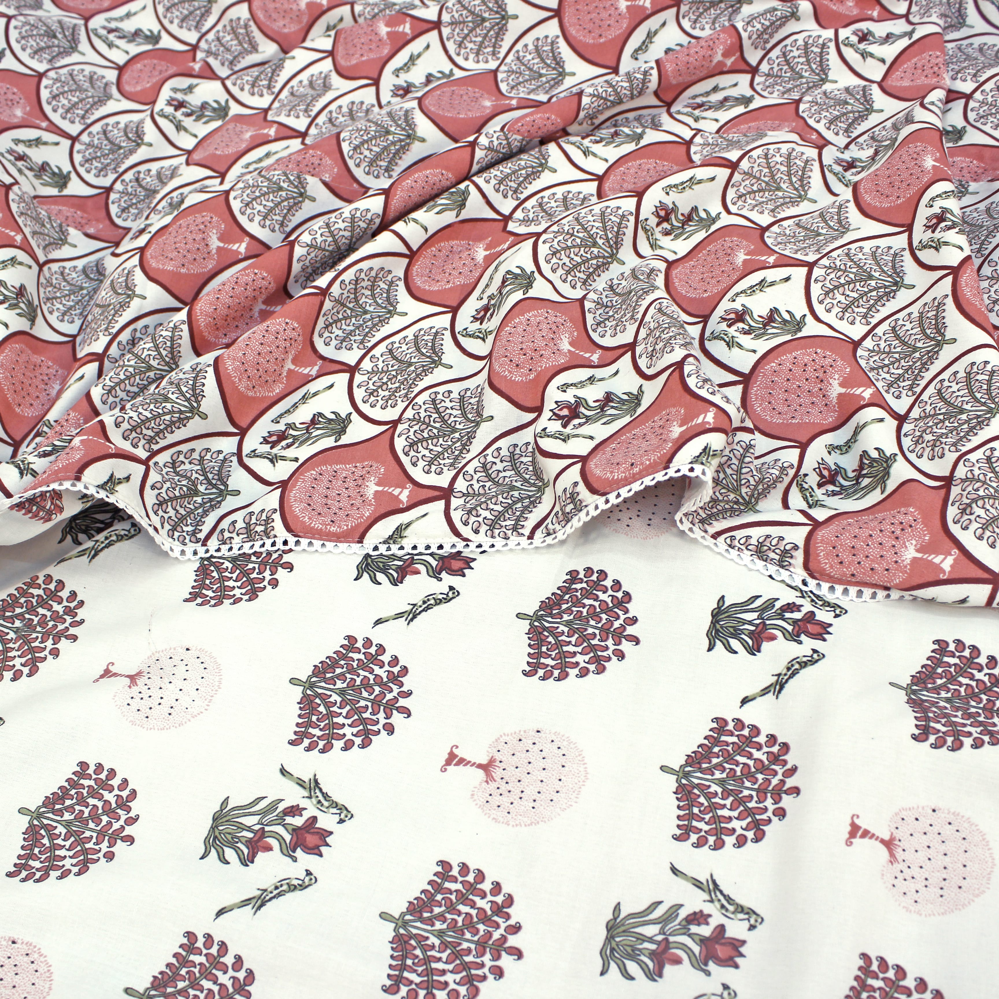IRIS Designer Border Cotton Reversible Dohar, Magenat