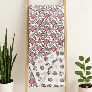 IRIS Designer Border Cotton Reversible Dohar, Magenat