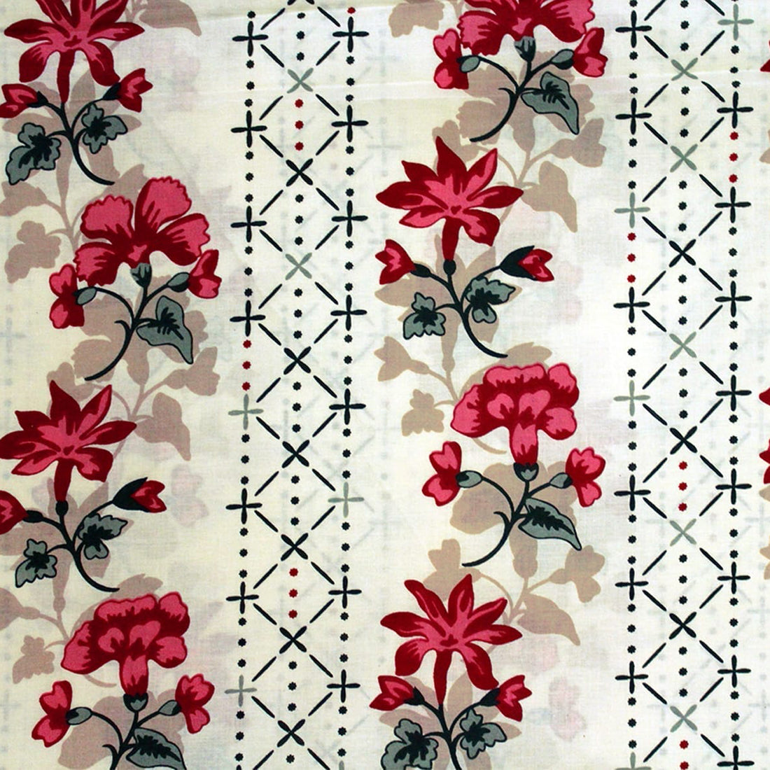 Embara Cotton Floral Pattern Reversible Dohar, Rust Design 