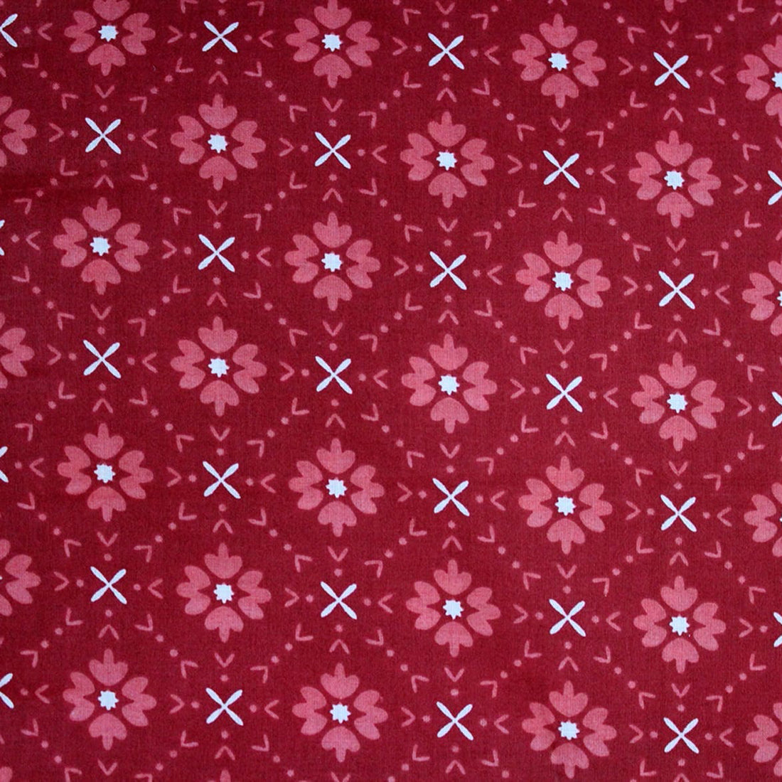 Embara Cotton Floral Pattern Reversible Dohar, Rust   Design 