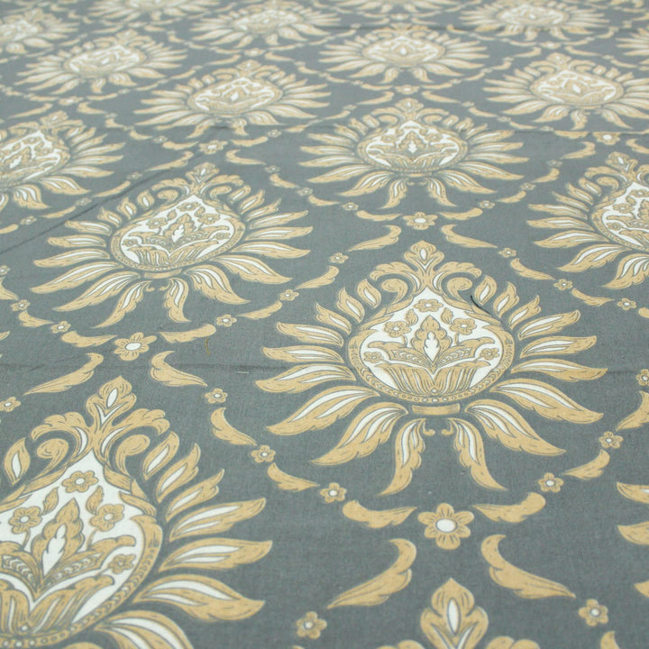 Full View Printed Floral Cotton 144 TC Fitted Bedsheet Design 