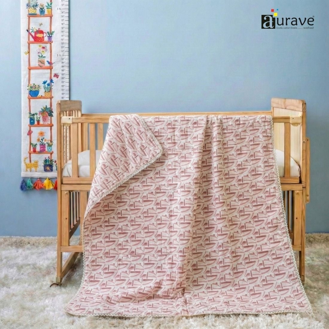 Cotton Baby Dohar Blanket - Burgundy (0 to 24 months)
