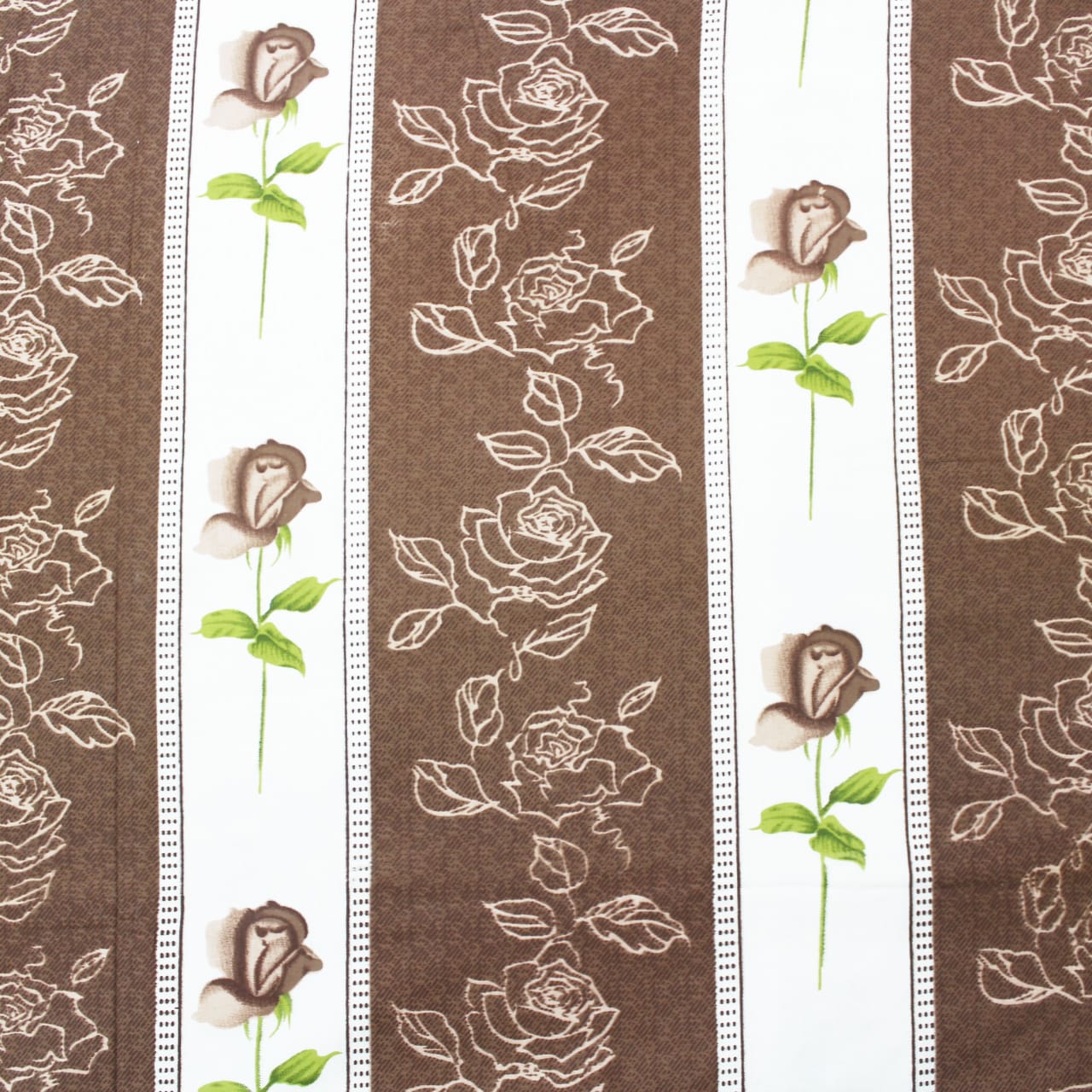 IRIS Designer Border Floral Cotton Single Dohar, Brown