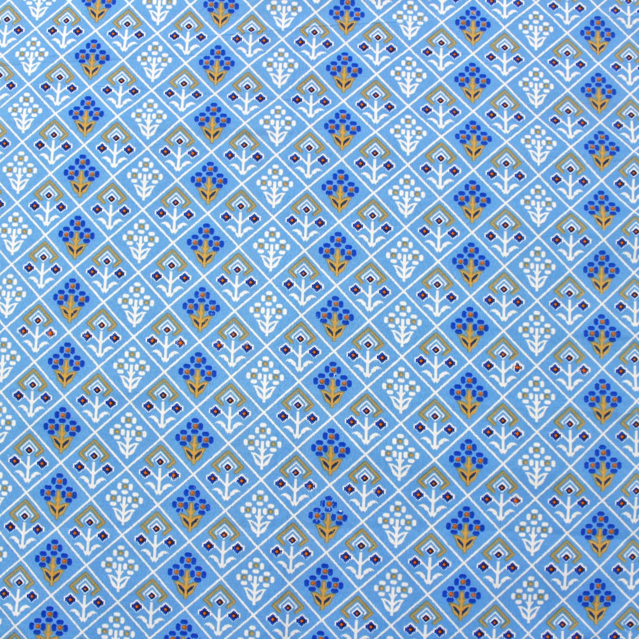 Blue Cotton Reversible Single Dohar With Iris Designer Border At Best Prices