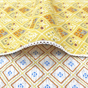 Yellow Cotton Reversible Single Dohar With Iris Designer Border At Best Prices