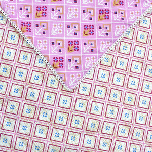 Soft Pink Cotton Reversible Dohar with Iris Designer Border At Best Prices