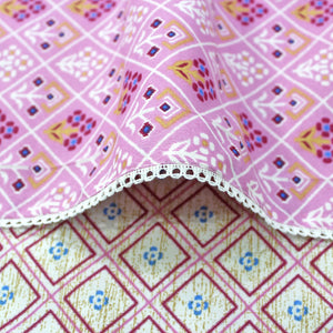 Soft Pink Cotton Reversible Dohar with Iris Designer Border At Best Prices