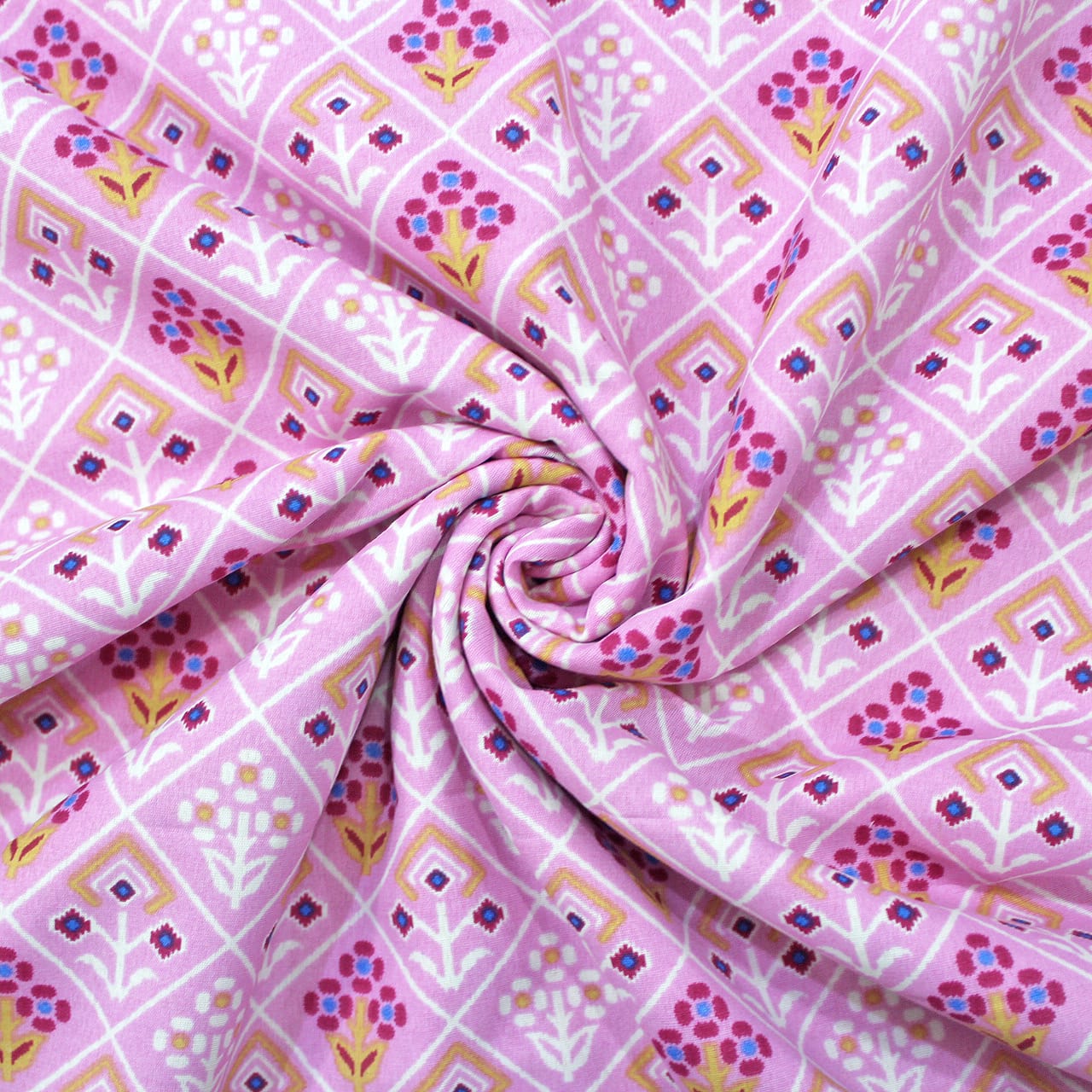 Soft Pink Cotton Reversible Dohar with Iris Designer Border At Best Prices