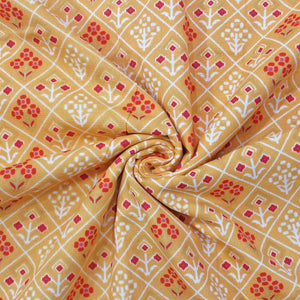 Soft Orange Cotton Reversible Dohar with Iris Designer Border At Best Prices