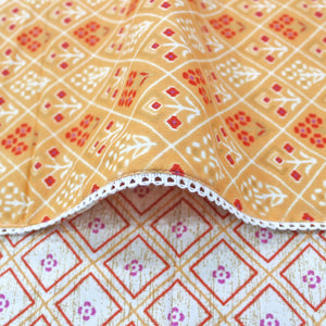 Soft Orange Cotton Reversible Dohar with Iris Designer Border At Best Prices