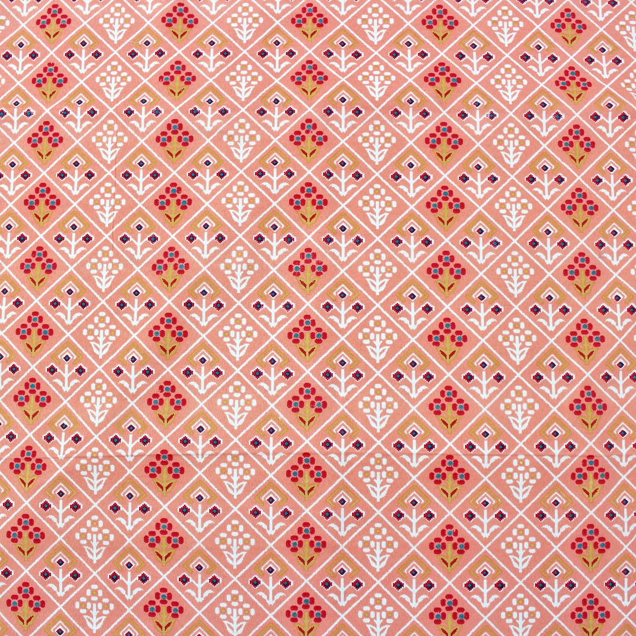 Soft Peach Cotton Reversible Dohar with Iris Designer Border At Best Prices