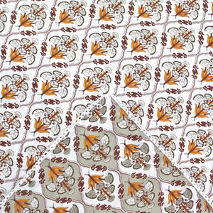 Soft Grey Cotton Reversible Dohar with Iris Designer Border At Best Prices