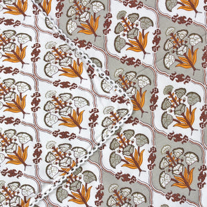 Soft Grey Cotton Reversible Dohar with Iris Designer Border At Best Prices