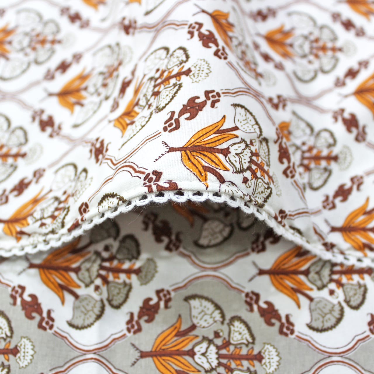 Soft Grey Cotton Reversible Dohar with Iris Designer Border At Best Prices