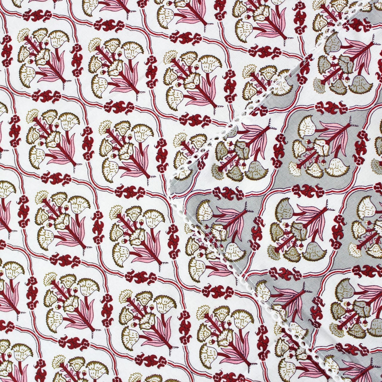 Soft Magenta Cotton Reversible Dohar with Iris Designer Border At Best Prices