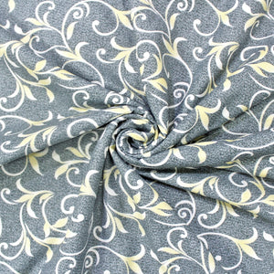 Grey Cotton Reversible Single Dohar With Iris Designer Border At Best Prices