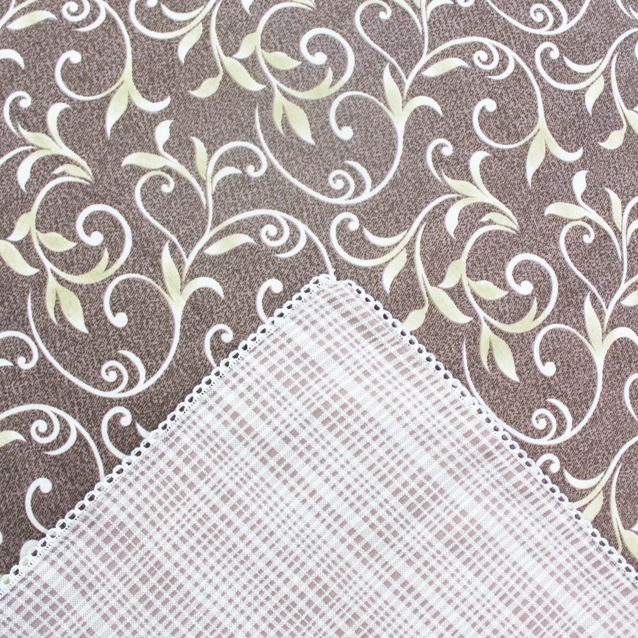 Soft Brown Cotton Reversible Dohar with Iris Designer Border At Best Prices