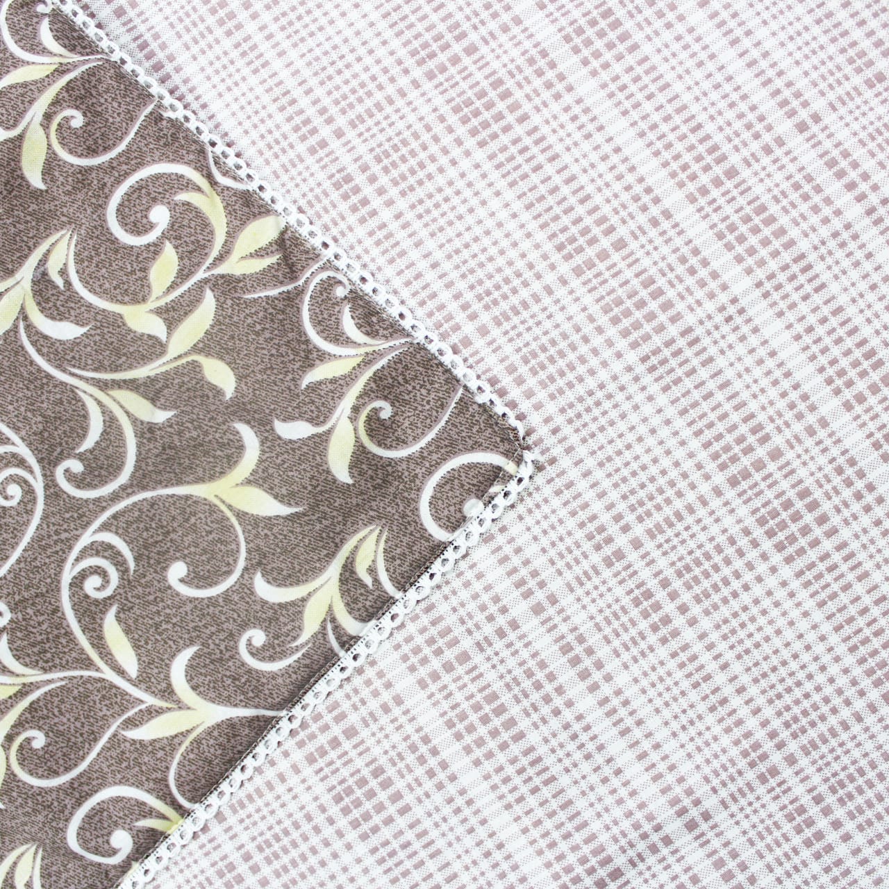 Soft Brown Cotton Reversible Dohar with Iris Designer Border At Best Prices
