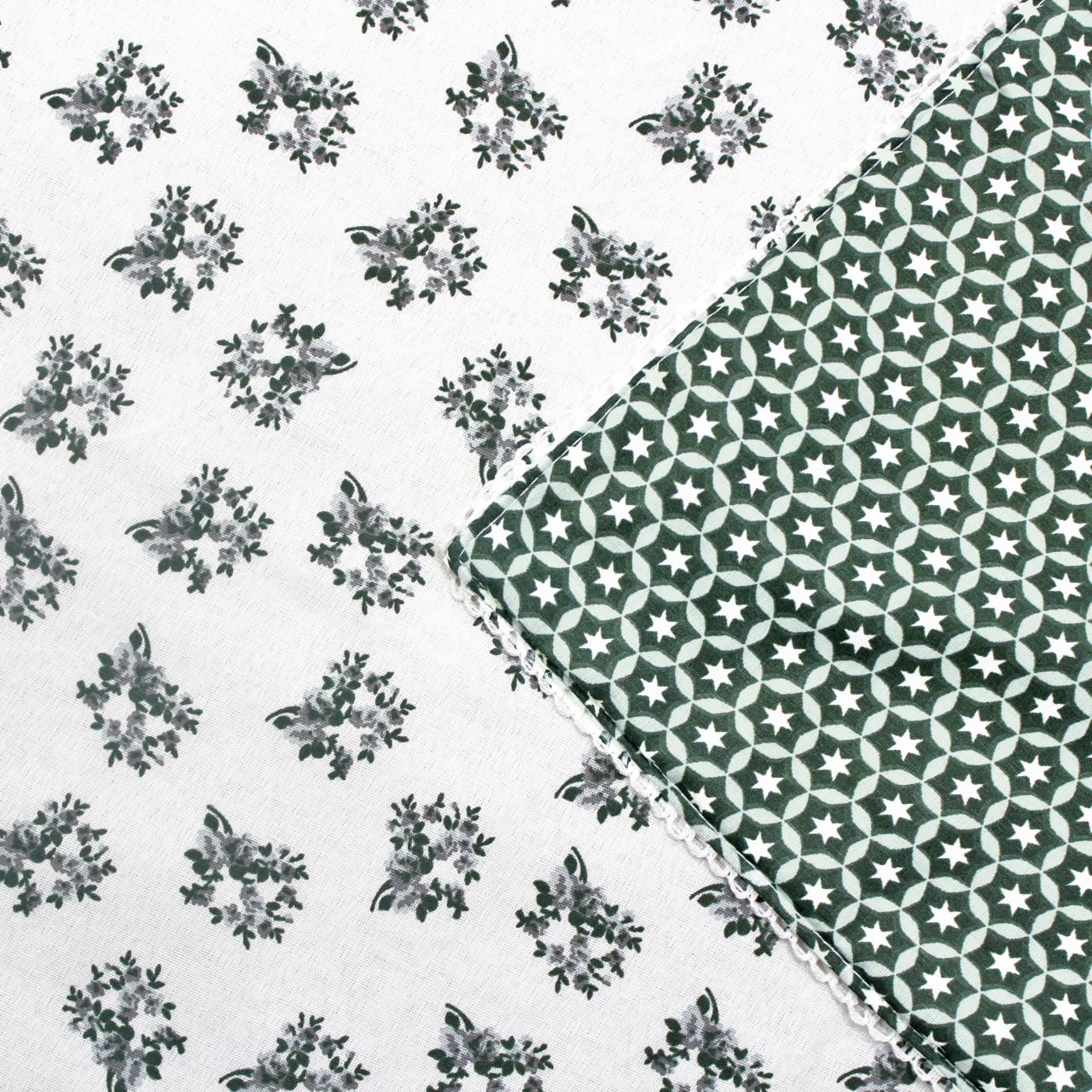 Soft Green Cotton Reversible Dohar with Iris Designer Border At Best Prices