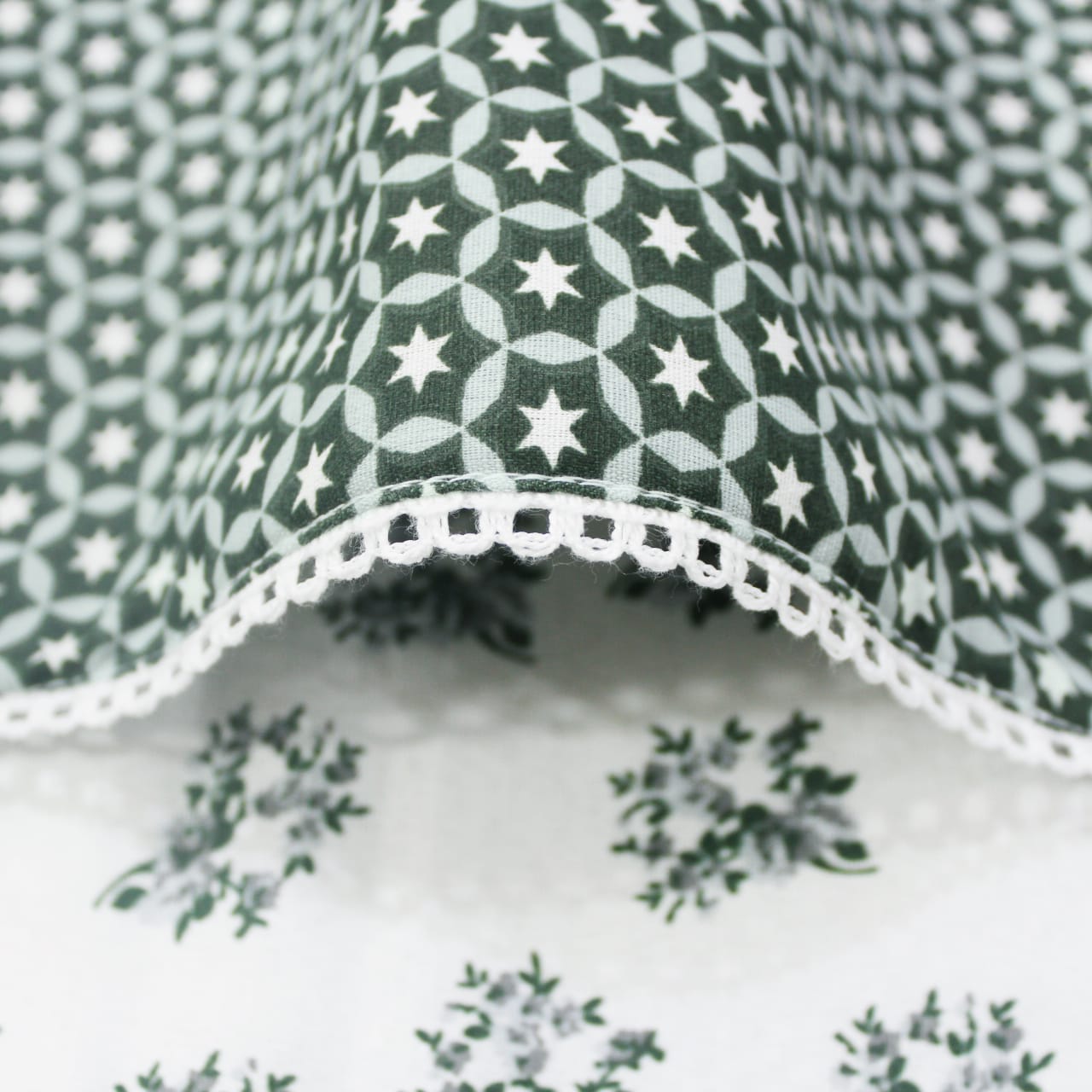 Soft Green Cotton Reversible Dohar with Iris Designer Border At Best Prices
