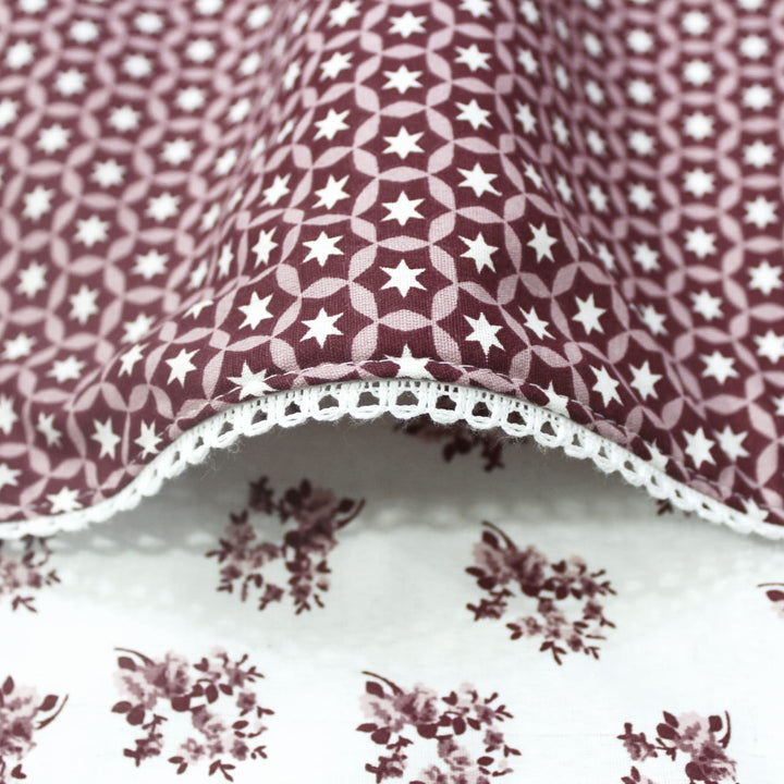Soft Burgundy Cotton Reversible Dohar with Iris Designer Border At Best Prices
