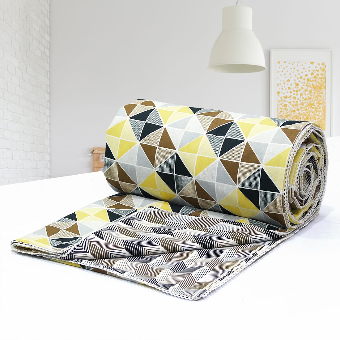 Soft Multicolor Cotton Reversible Dohar with Iris Designer Border At Best Prices