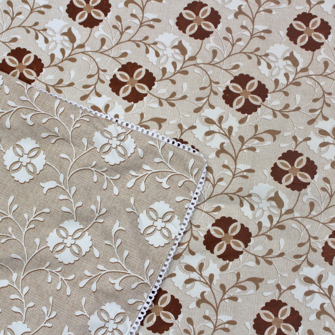 IRIS Designer Border Cotton Reversible Dohar, Brown