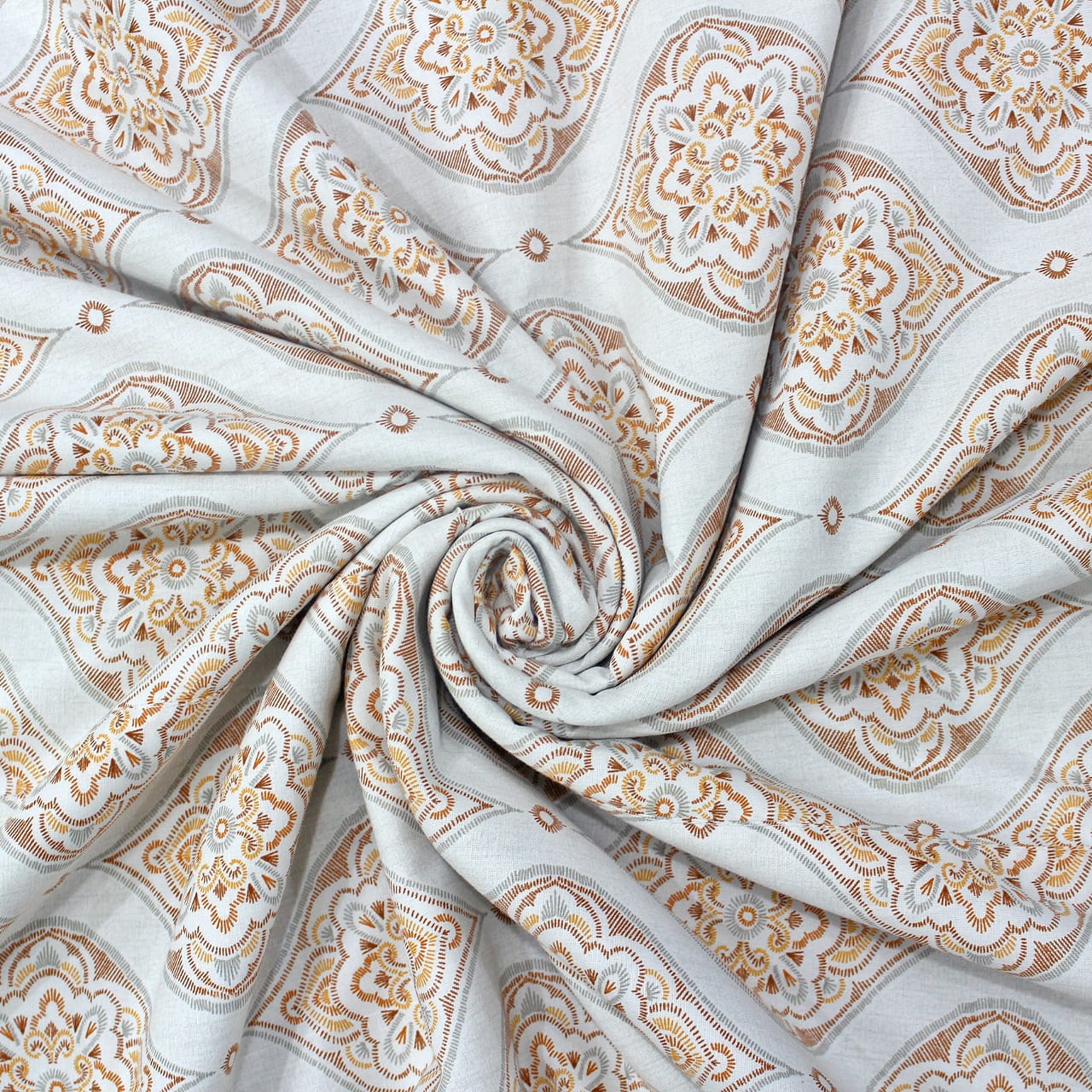 IRIS Designer Border Cotton Reversible Dohar, Orange