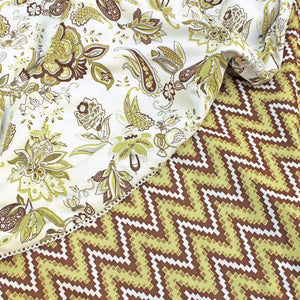 IRIS Designer Border Cotton Reversible Dohar, Mustard