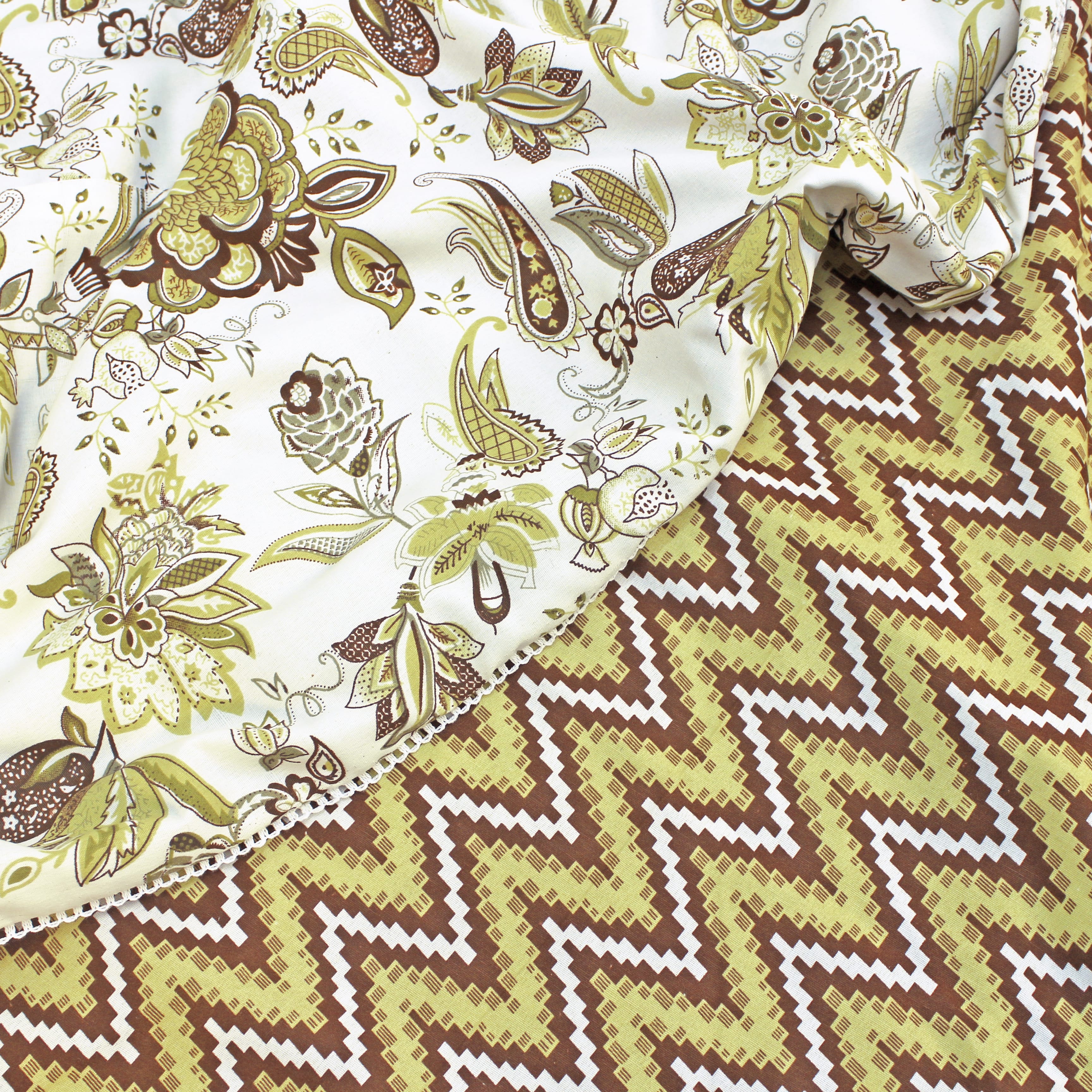 IRIS Designer Border Cotton Reversible Dohar, Mustard