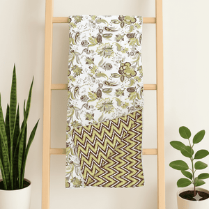 IRIS Designer Border Cotton Reversible Dohar, Mustard