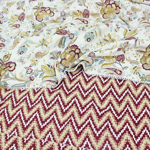 IRIS Designer Border Cotton Reversible Dohar, Rust