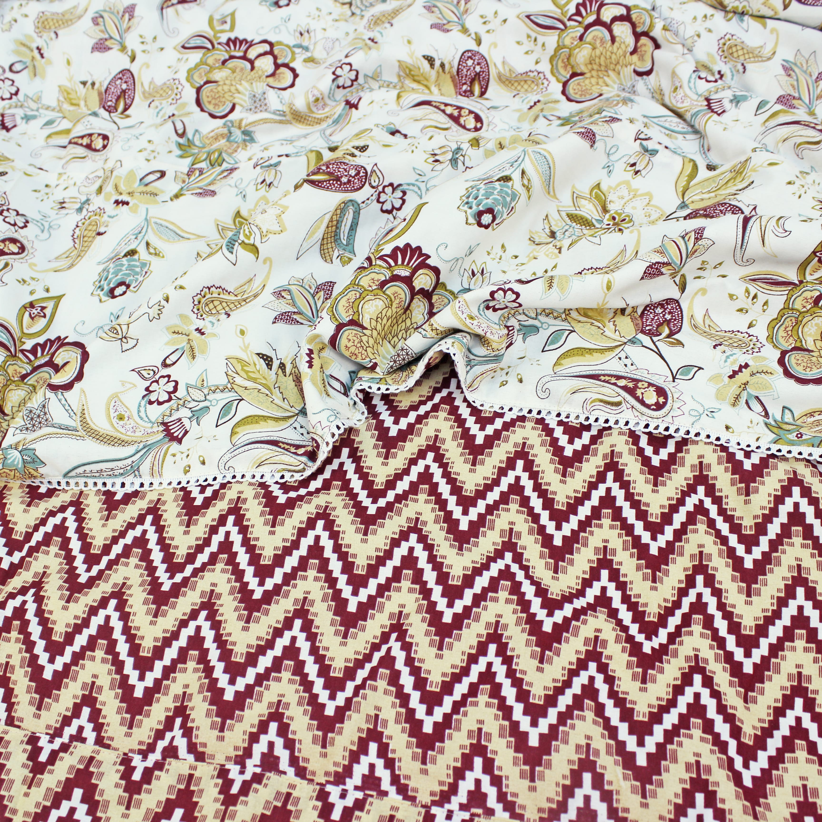 IRIS Designer Border Cotton Reversible Dohar, Rust