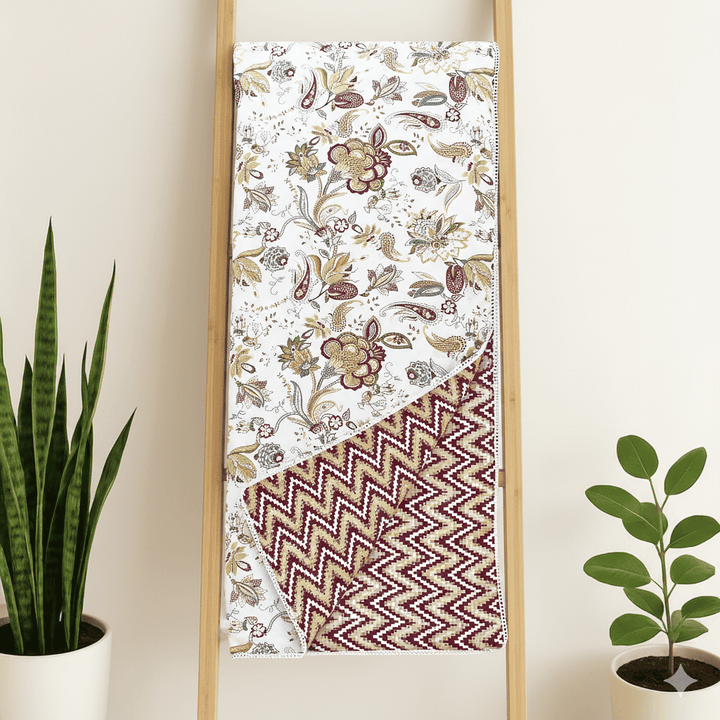 IRIS Designer Border Cotton Reversible Dohar, Rust